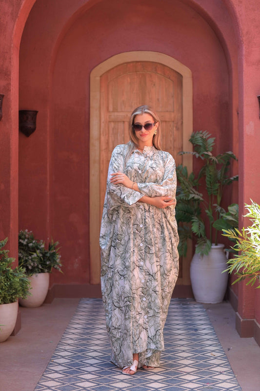 Linen Long Shirt Dress – Versatile Button-Down | Free Size, Summer-Ready