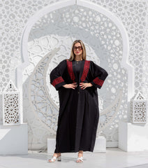 Free Size Linen Cardigan – Handcrafted Nubian Embroidery | Casual & Flowy Fit