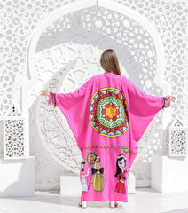 Wide Sleeve Crepe Cardigan - Fuchsia