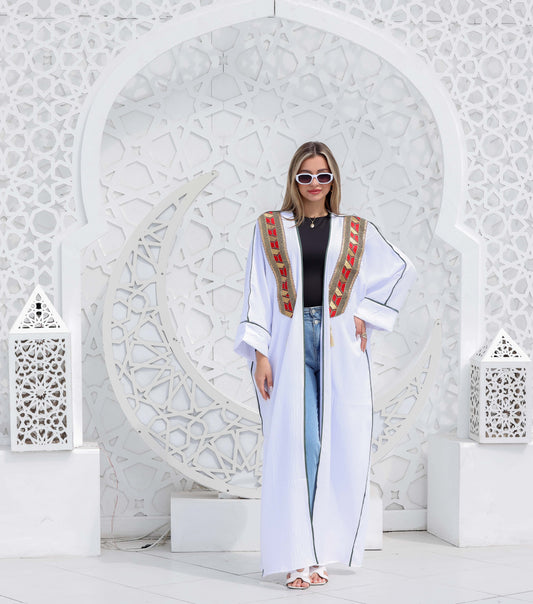 Summer linen cardigan - White