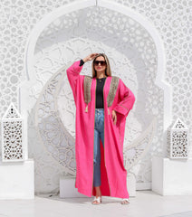 Summer linen cardigan - Fushsia