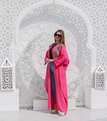 Summer linen cardigan - Fushsia