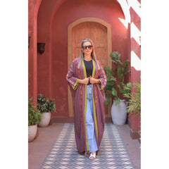 Nubian Embroidered Linen Cardigan – Free Size | Colorful & Casual