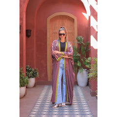 Nubian Embroidered Linen Cardigan – Free Size | Colorful & Casual