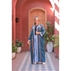 Nubian Embroidered Linen Cardigan – Free Size | Colorful & Casual