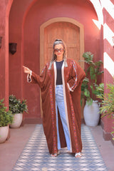 Nubian Embroidered Linen Cardigan – Free Size | Colorful & Casual