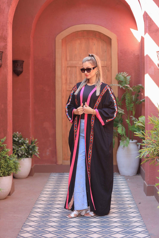 Mexican Embroidered Linen Cardigan – Free Size | Light & Stylish for Summer