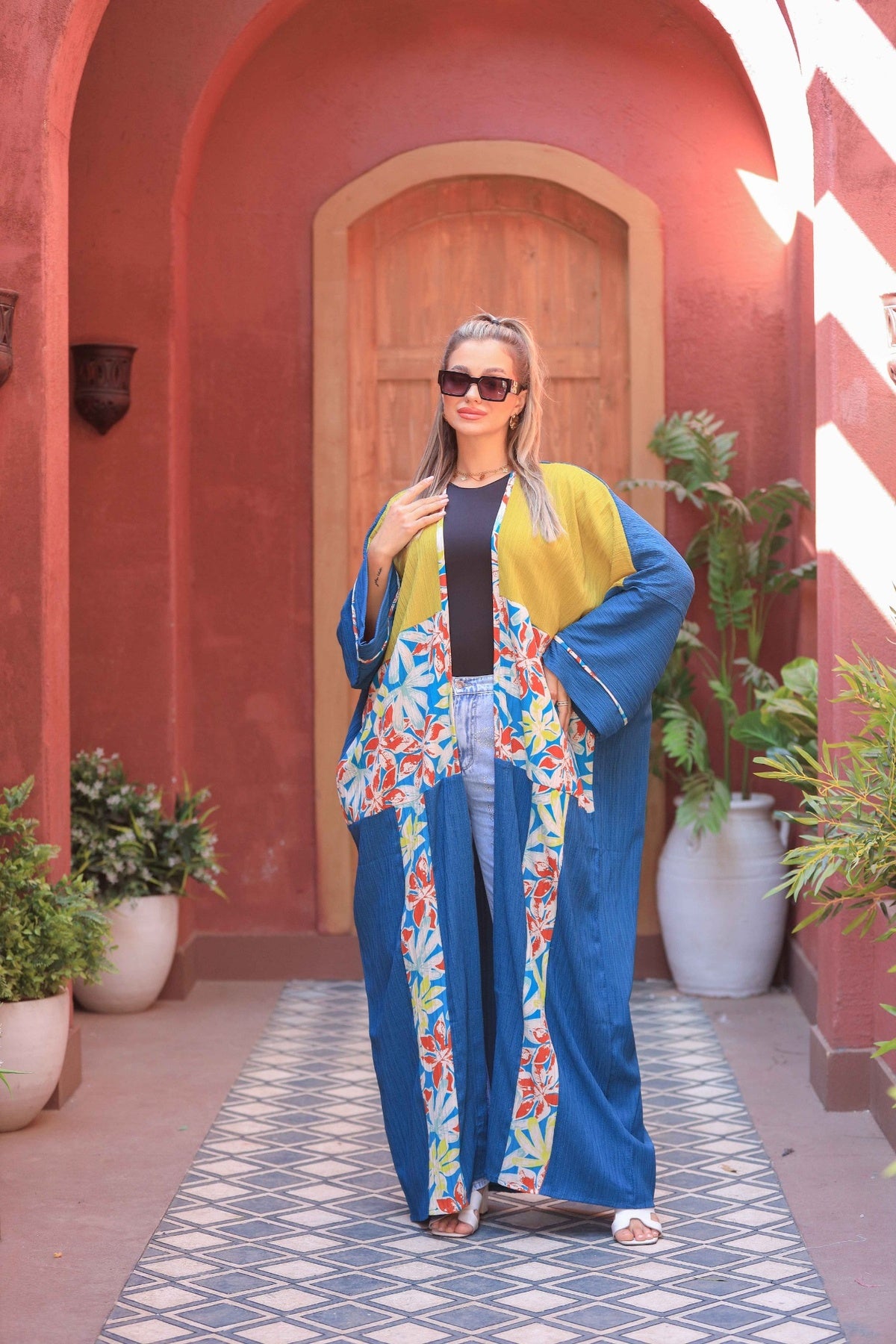 Half-Patterned Fresca Summer Cardigan – Free Size