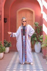 Mexican Embroidered Linen Cardigan – Free Size | Light & Stylish for Summer