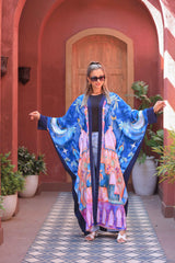 Printed Crepe Cardigan with Andalusian & Summer-Inspired Patterns – Free Size