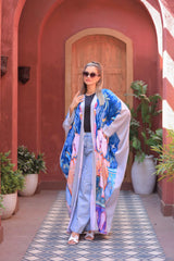 Printed Crepe Cardigan with Andalusian & Summer-Inspired Patterns – Free Size