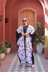 Printed Crepe Cardigan with Andalusian & Summer-Inspired Patterns – Free Size