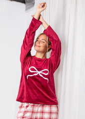 Velvet Pajama Set – Warm Lined Winter Sleepwear for Women