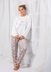 Wildflower Velvet Pajama Set – Soft & Cozy Lined Winter Sleepwear
