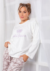 Wildflower Velvet Pajama Set – Soft & Cozy Lined Winter Sleepwear