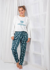 Wildflower Velvet Pajama Set – Soft & Cozy Lined Winter Sleepwear