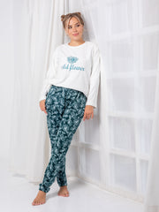 Wildflower Velvet Pajama Set – Soft & Cozy Lined Winter Sleepwear