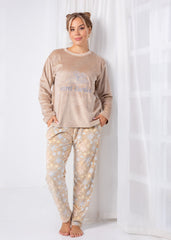 Secret Garden Velvet Pajama Set – Cozy Lined Winter Sleepwear