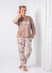 Padded Velvet Pajama Set – Starfish Print