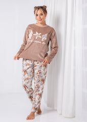 Padded Velvet Pajama Set – Starfish Print