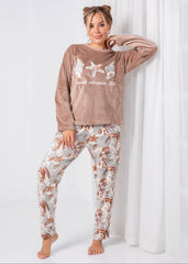 Padded Velvet Pajama Set – Starfish Print