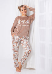 Padded Velvet Pajama Set – Starfish Print