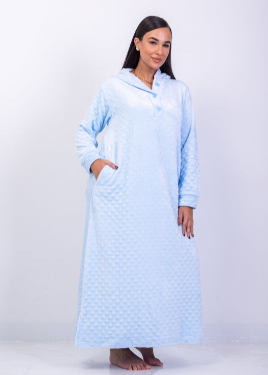 Cozy Bubble Velvet Home Dress – Soft Winter Comfort | Fulana Homewear