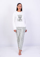 Winter Bear Velvet Pajama & Robe Set – 2 Pieces | Fulana Homewear