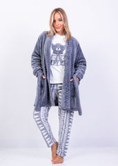Winter Bear Velvet Pajama & Robe Set – 2 Pieces | Fulana Homewear