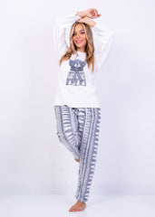 Winter Bear Velvet Pajama & Robe Set – 2 Pieces | Fulana Homewear