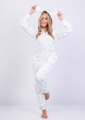 Soft Plush Polka Dots Jumpsuit | Fulana Winter Homewear