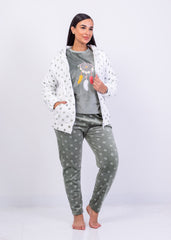 Dreamcatcher Velvet Pajama Set with Hooded Jacket | Fulana Winter Collection