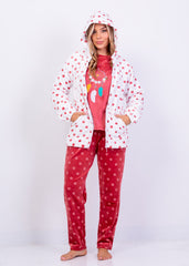Dreamcatcher Velvet Pajama Set with Hooded Jacket | Fulana Winter Collection
