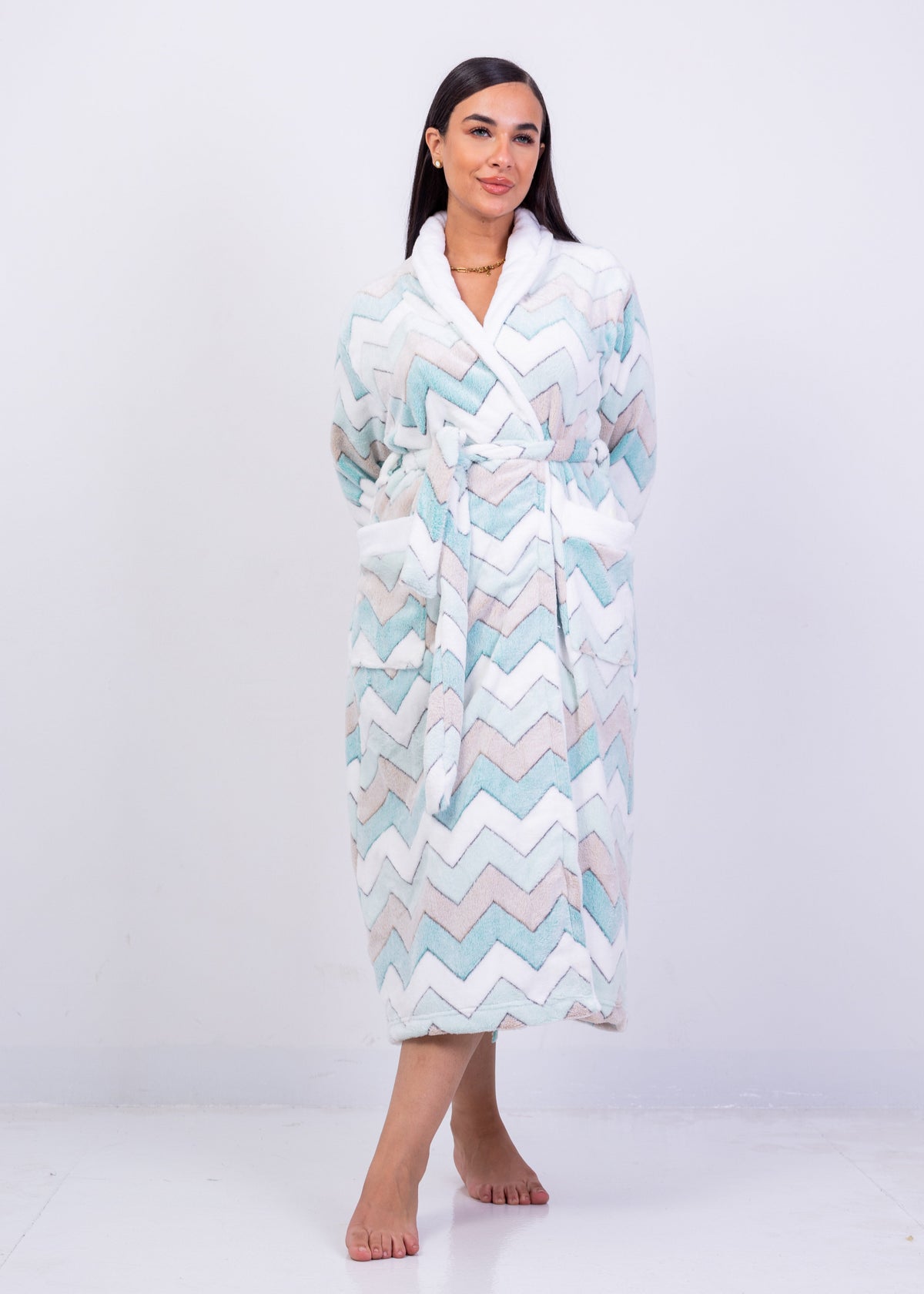 Zigzag Plush Winter Robe | Fulana Cozy Homewear Collection