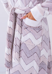 Zigzag Plush Winter Robe | Fulana Cozy Homewear Collection