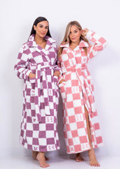 Checkered Plush Robe | Fulana Cozy Winter Collection