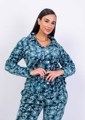 Floral Velvet Pajama Set | Fulana Winter Elegance Collection