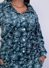 Floral Velvet Pajama Set | Fulana Winter Elegance Collection