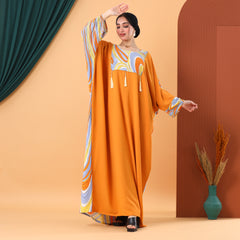 Cotton CY Embroidered Abaya – Free Size – Multiple Colors