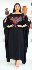 Handmade Embroidered Cotton Abaya – Free Size