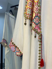 Hand-Embroidered Heritage Cardigan – Free Size | Tribal Collar Design