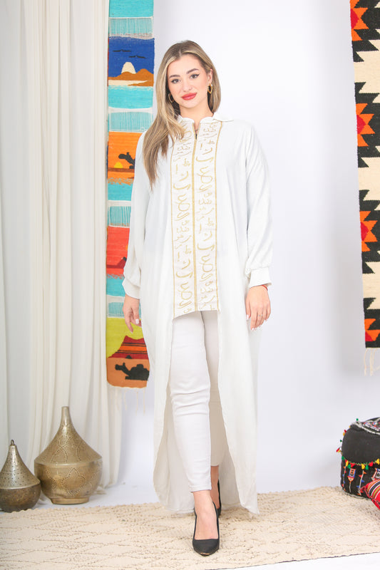 Free Size CY Shirt – Arabic Calligraphy Embroidery