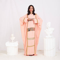 Free Size Summer Abaya – CY Fabric with Indian Trim & Gold Accents