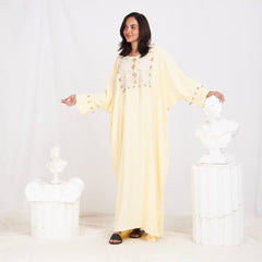 Elegant Free Size Summer Abaya – Soft Cotton CY with Handcrafted Lace Detail
