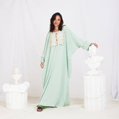 Elegant Free Size Summer Abaya – Soft Cotton CY with Handcrafted Lace Detail