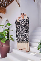Boho-Inspired Free Size Summer Abaya – CY Cotton with Fringe Details