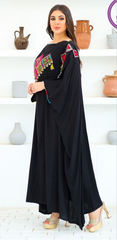 Handmade Embroidered Cotton Abaya – Free Size