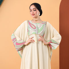 Cotton CY Embroidered Abaya – Free Size – Multiple Colors