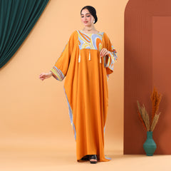 Cotton CY Embroidered Abaya – Free Size – Multiple Colors