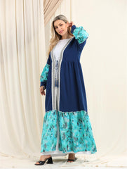 Flowy CY Cotton Cardigan with Printed Panels – Free Size | Summer Trend Colors
